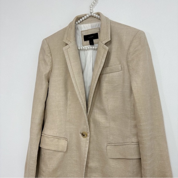J.Crew Regent Linen Blend Blazer in Metallic Gold - Picture 4 of 8